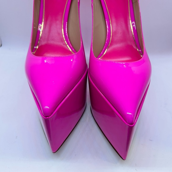 NEW Authentic Valentino Vlogo 165 Patent Platform Pump, Fuchsia. - Picture 3 of 8